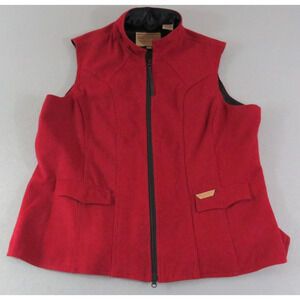 Powder River Outfitters Holbrook Wool Blend Red Full Zip Vest Women's Plus 3X